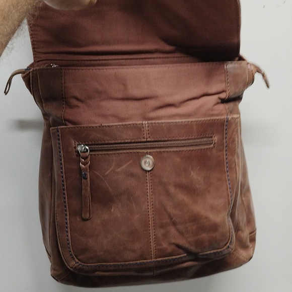 The Sak brown leather backpack/crossbody/shoulder bag. - Picture 9 of 16
